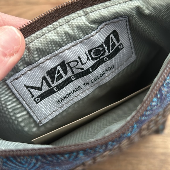 Maruca Li’l Buddy Crossbody Purse in Brown Blue - Picture 4 of 5